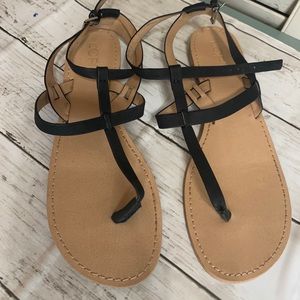 Loft Black Ankle Strap Sandals size 9